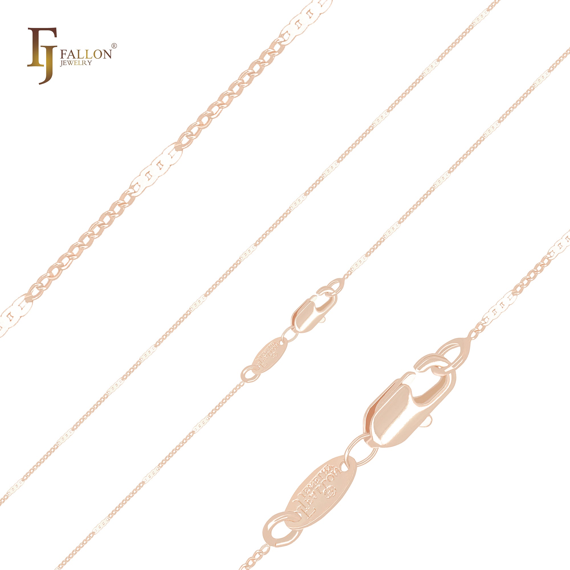 Thin Figaro style cable link Rose Gold Cable link Rose Gold Chains
