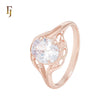 Solitaire Oval white CZ Rose Gold Fashion Rings