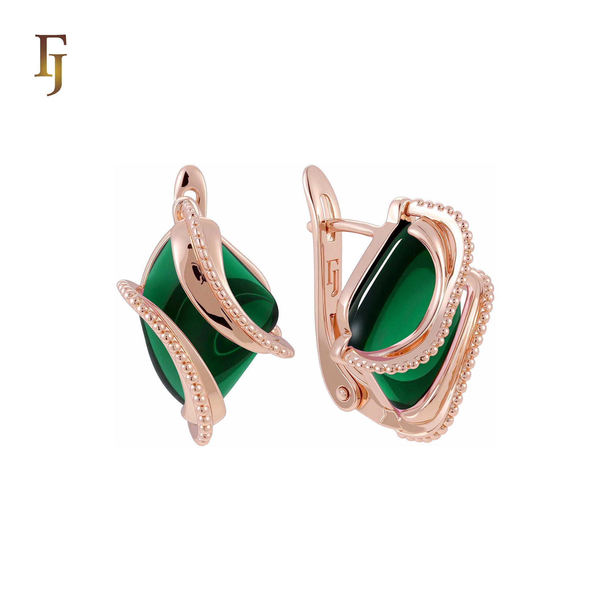 🔥 Double Ribbons clawed elegant Solitaire Colorful CZ Rose Gold Russian Lock Earrings