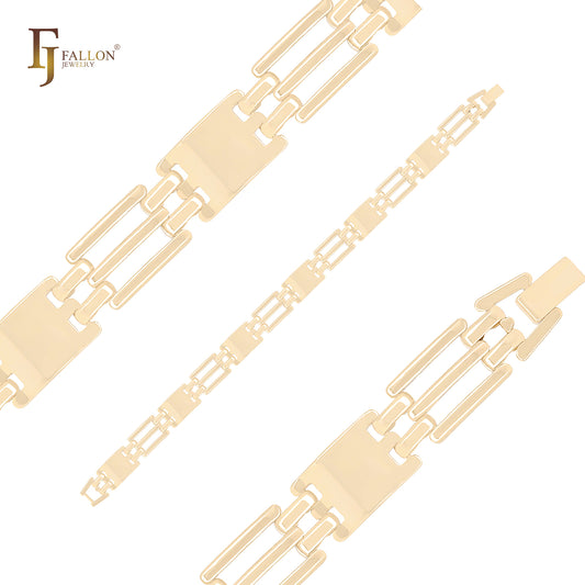 Alternative flank and bucket link 14K Gold Bracelets