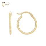 Snake Rope textured 14K Gold, Rose Gold Hoop Earrings