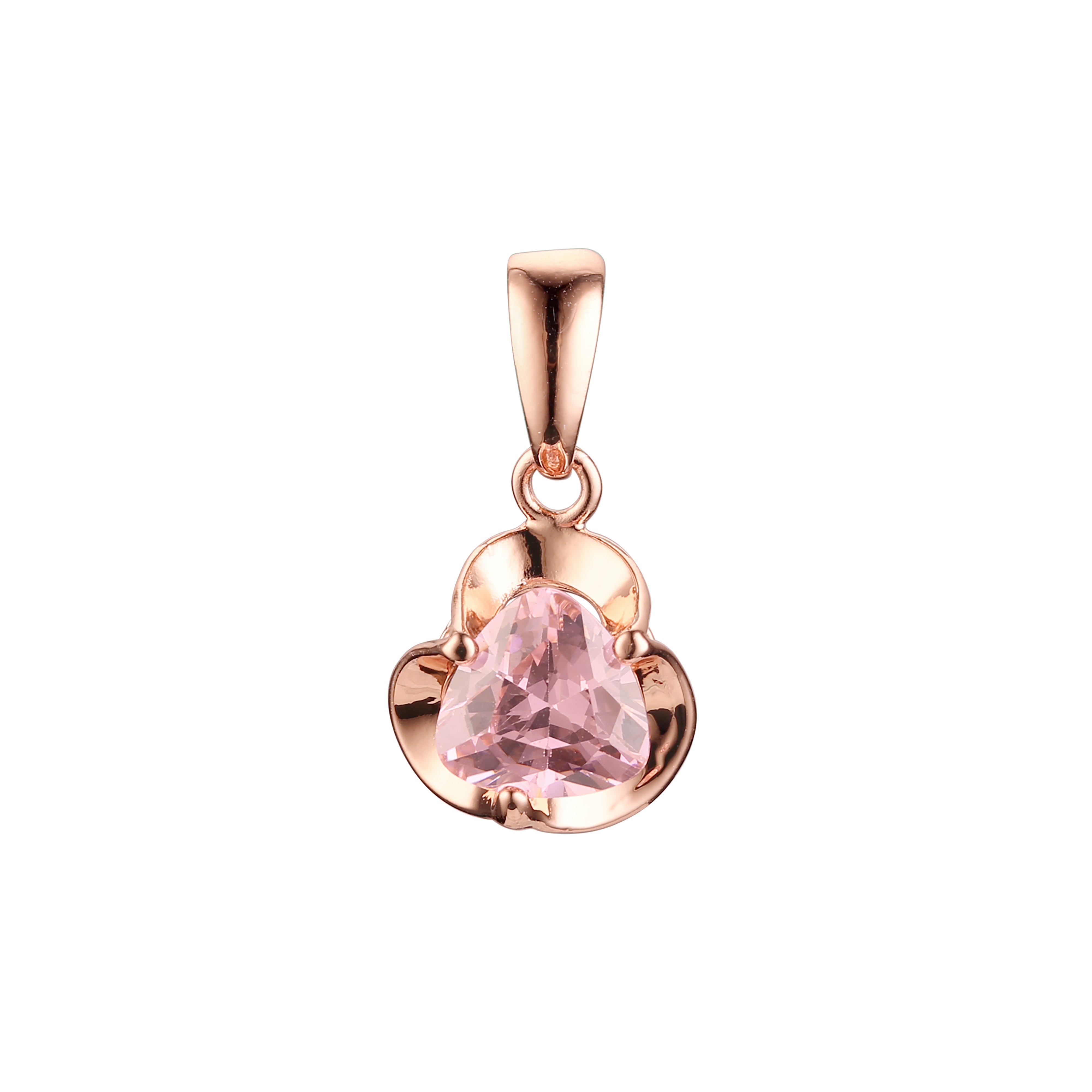 Solitär-Anhänger mit buntem Zirkonia 14 Karat Gold, Roségold, Weißgold