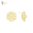 Brincos de pino em formato de pirâmide mista com pontos hexagonais em ouro 14K, ouro rosa e ouro branco