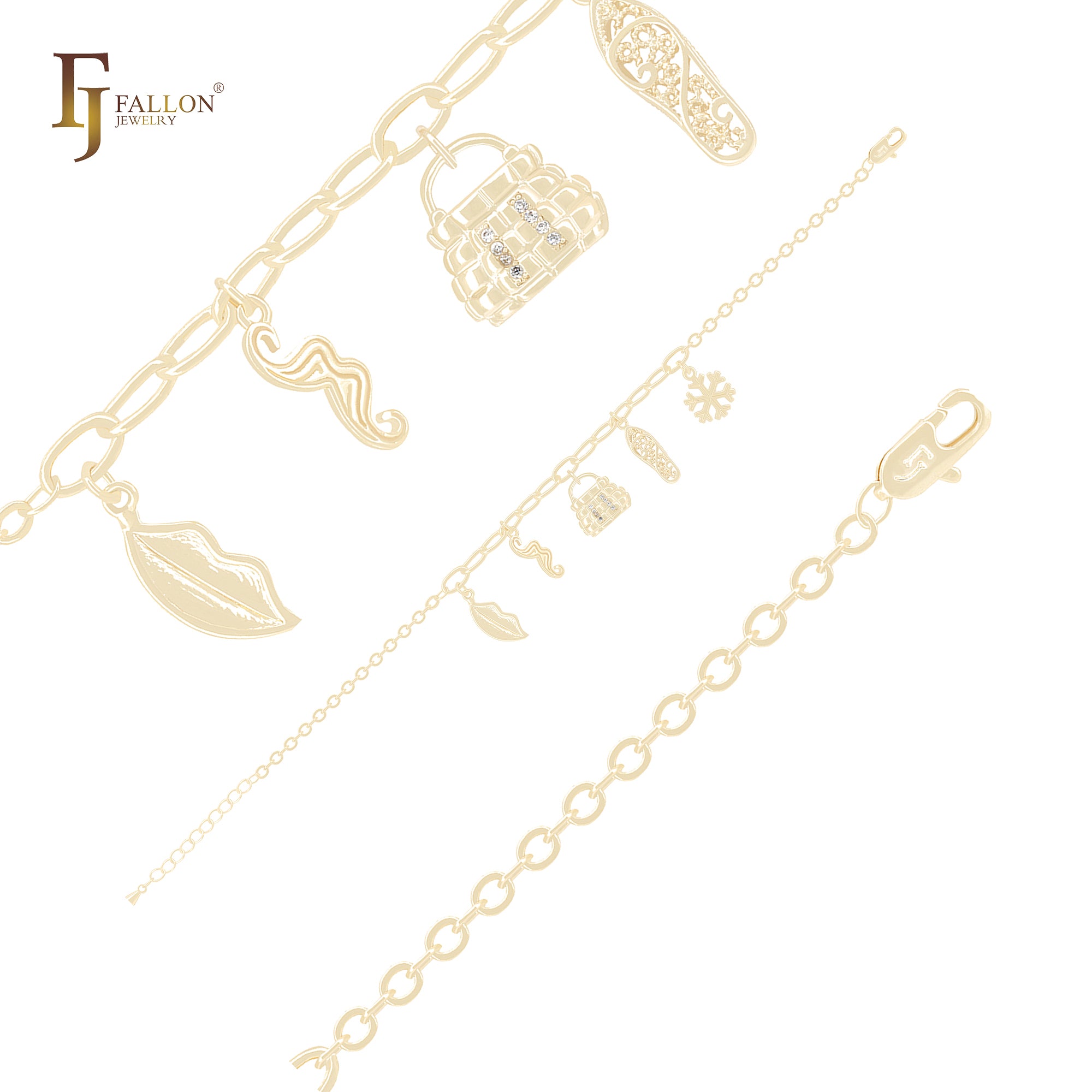 Little Charms of Decoration 14K Gold Bracelets
