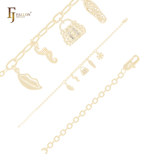 Little Charms of Decoration 14K Gold Bracelets