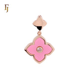 🔥 Colorful Onyx Clover Flower Princess Rose Gold, White Gold Pendant