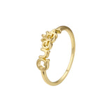 Queen and crown rings in 14K Gold, Rose Gold plating colors