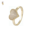 Cluster White CZs Heart 14K Gold Fashion Rings