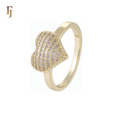 Cluster White CZs Heart 14K Gold Fashion Rings