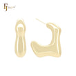 Pendientes de aro con forma de C, irregulares, brillantes y geométricos, en oro de 14 quilates, oro rosa y oro blanco.