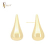 Pendientes de botón con forma de lágrima de péndulo en oro de 14 quilates, oro rosa y oro blanco.