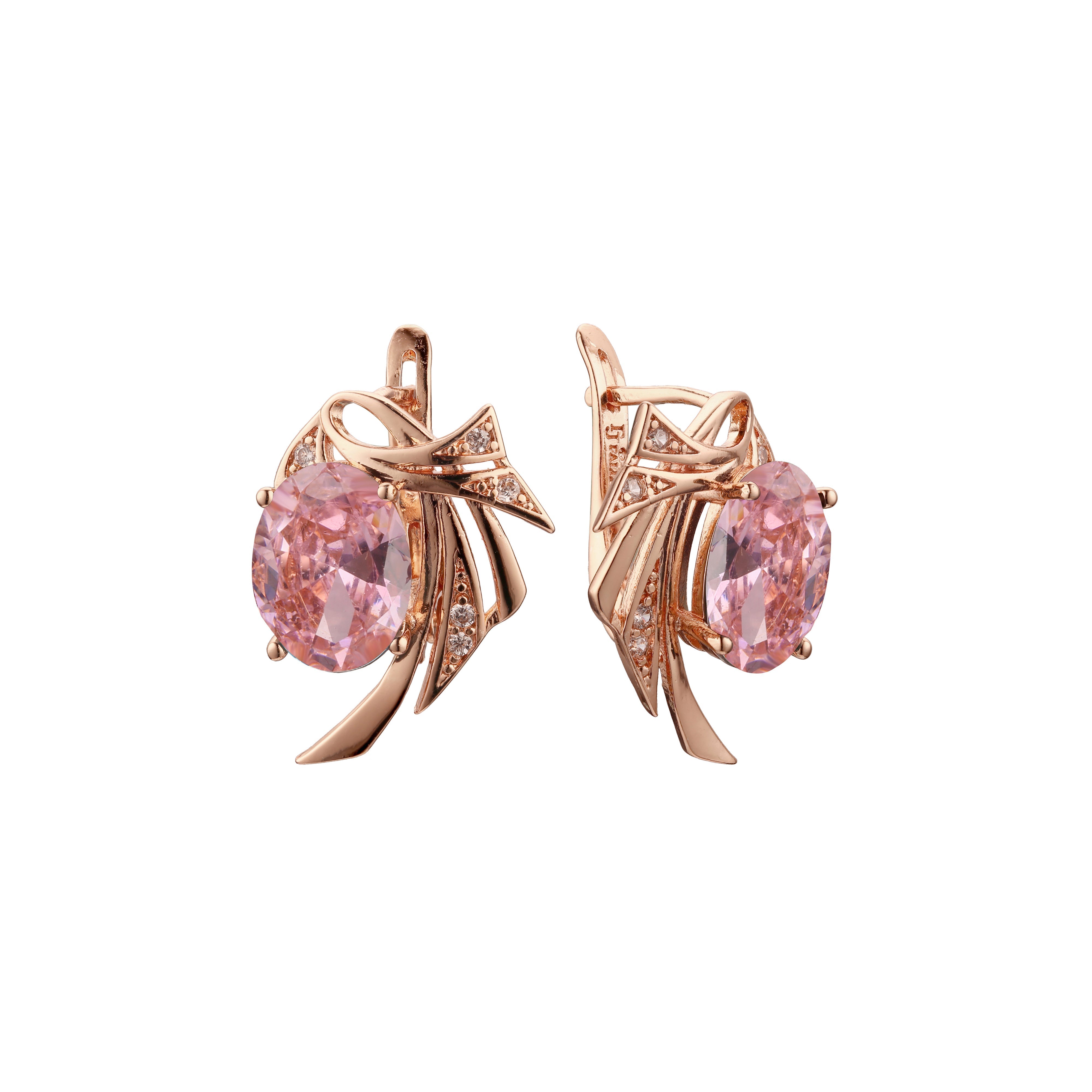 .Wings solitaire earrings in 14K Gold, Rose Gold plating colors