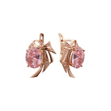 .Wings solitaire earrings in 14K Gold, Rose Gold plating colors