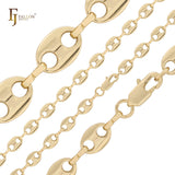 Oval coin shape sequin 14K Gold chains