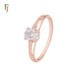 Solitaire White CZs Rose Gold Fashion Rings