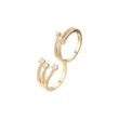 Anillos solitarios dobles pavimentados en Oro de 14K, colores baño de Oro Rosa