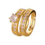 Offene Solit?r-Cluster-Verlobungsringe aus 14 Karat Gold