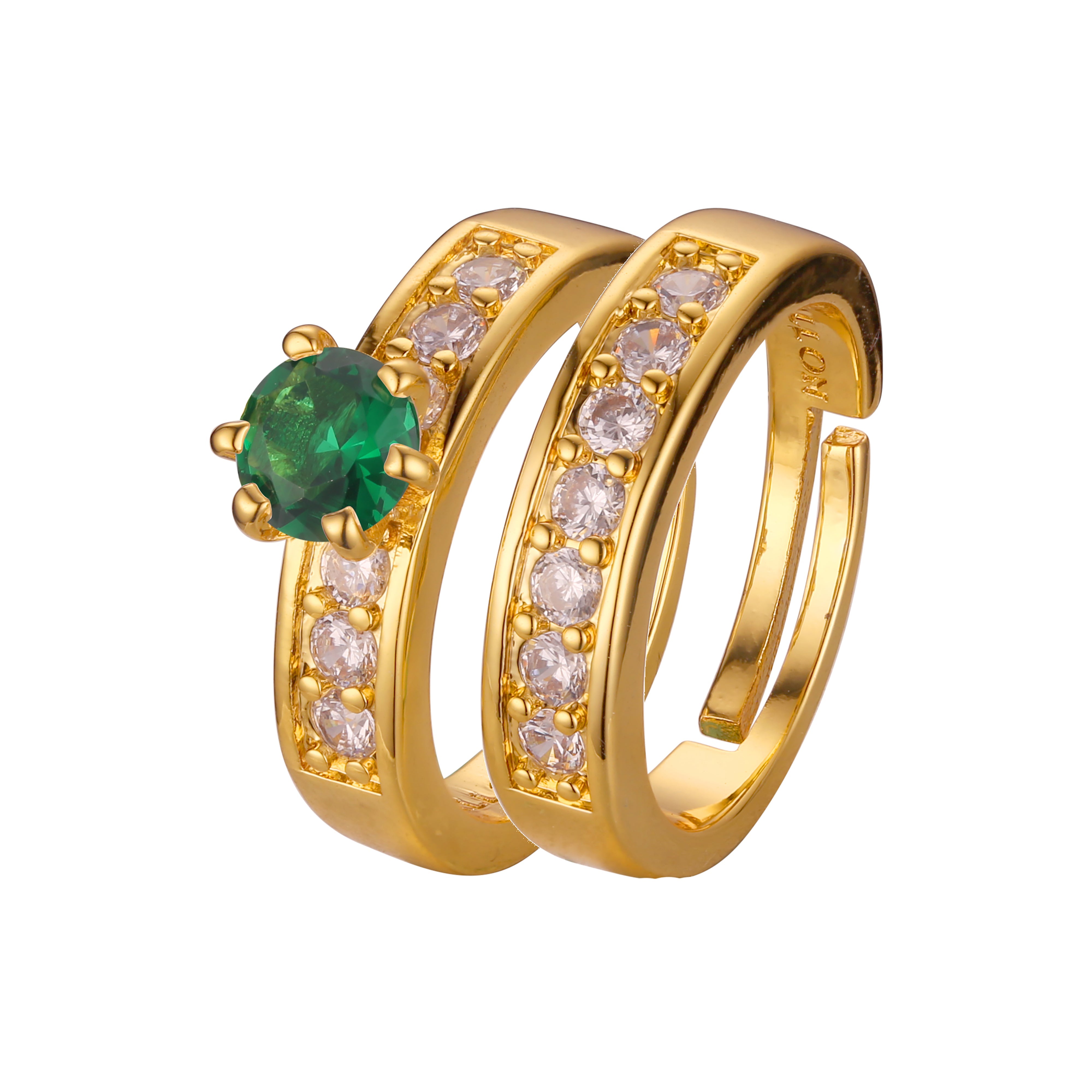 Offene Solit?r-Cluster-Verlobungsringe aus 14 Karat Gold