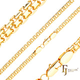 ビスマルク織りアンカー ダブルリンク チェーン、14K ゴールド、18K ゴールド、ツートンメッキ