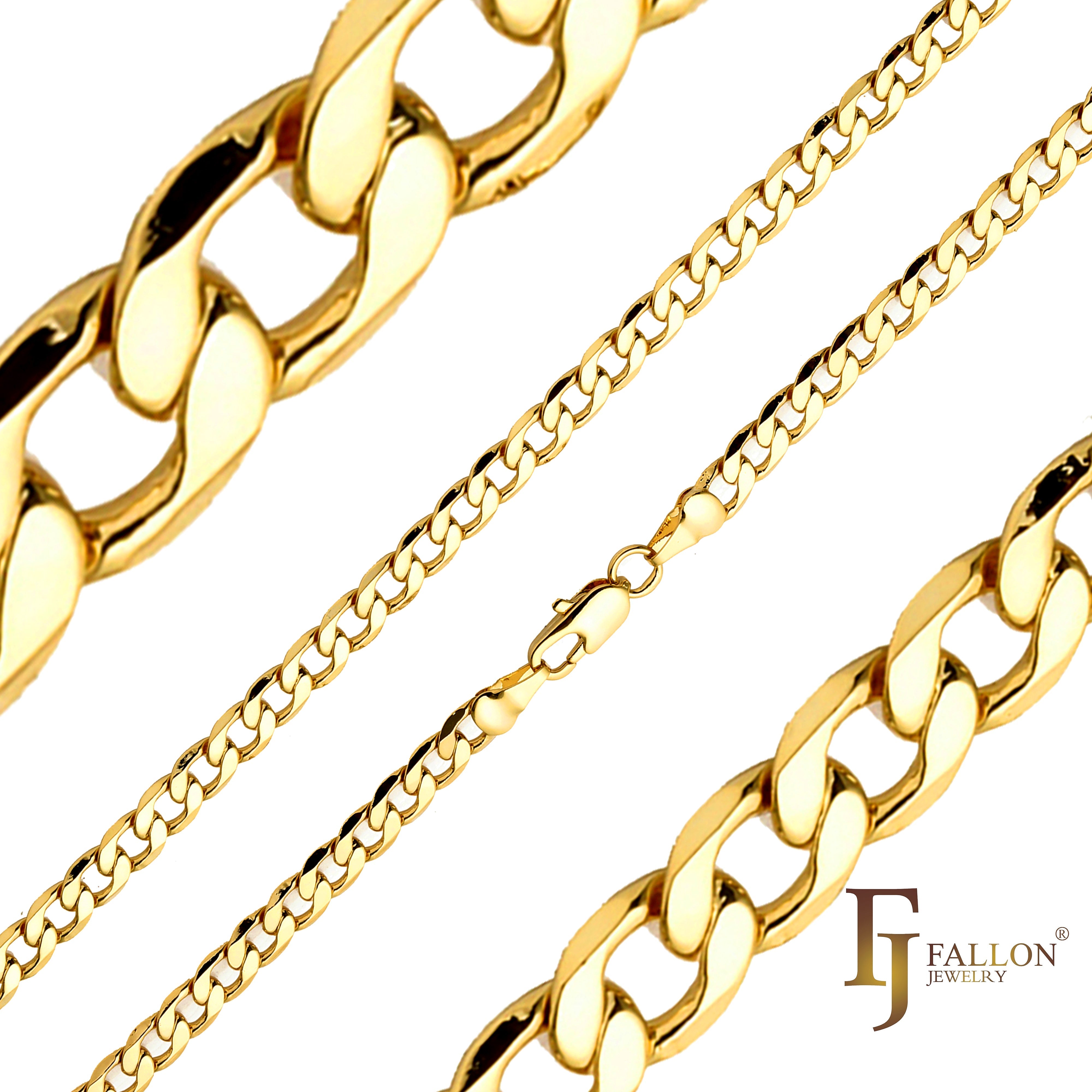 Correntes de elos Classic Curb banhadas em ouro 18K