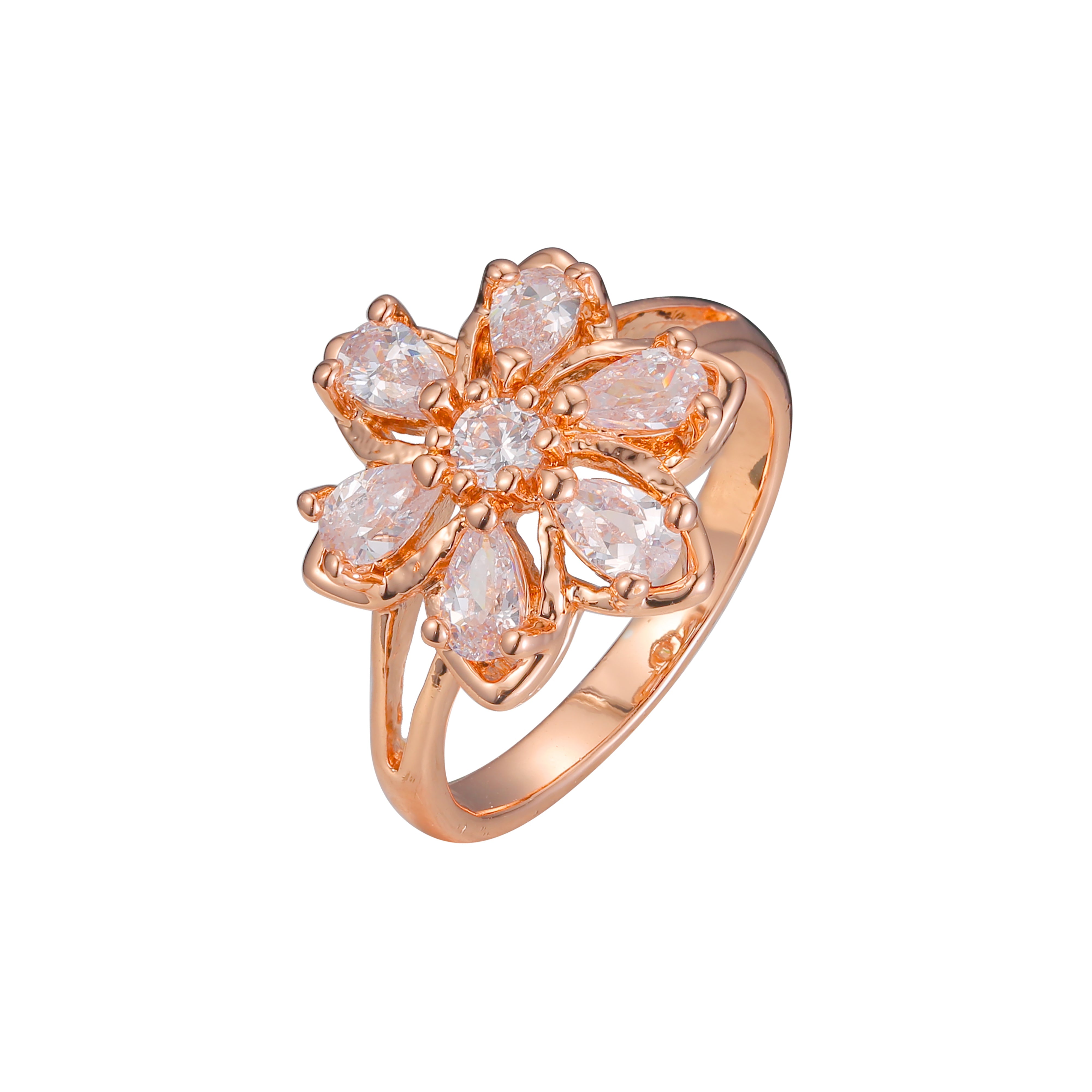 Rose Gold flower cluster rings