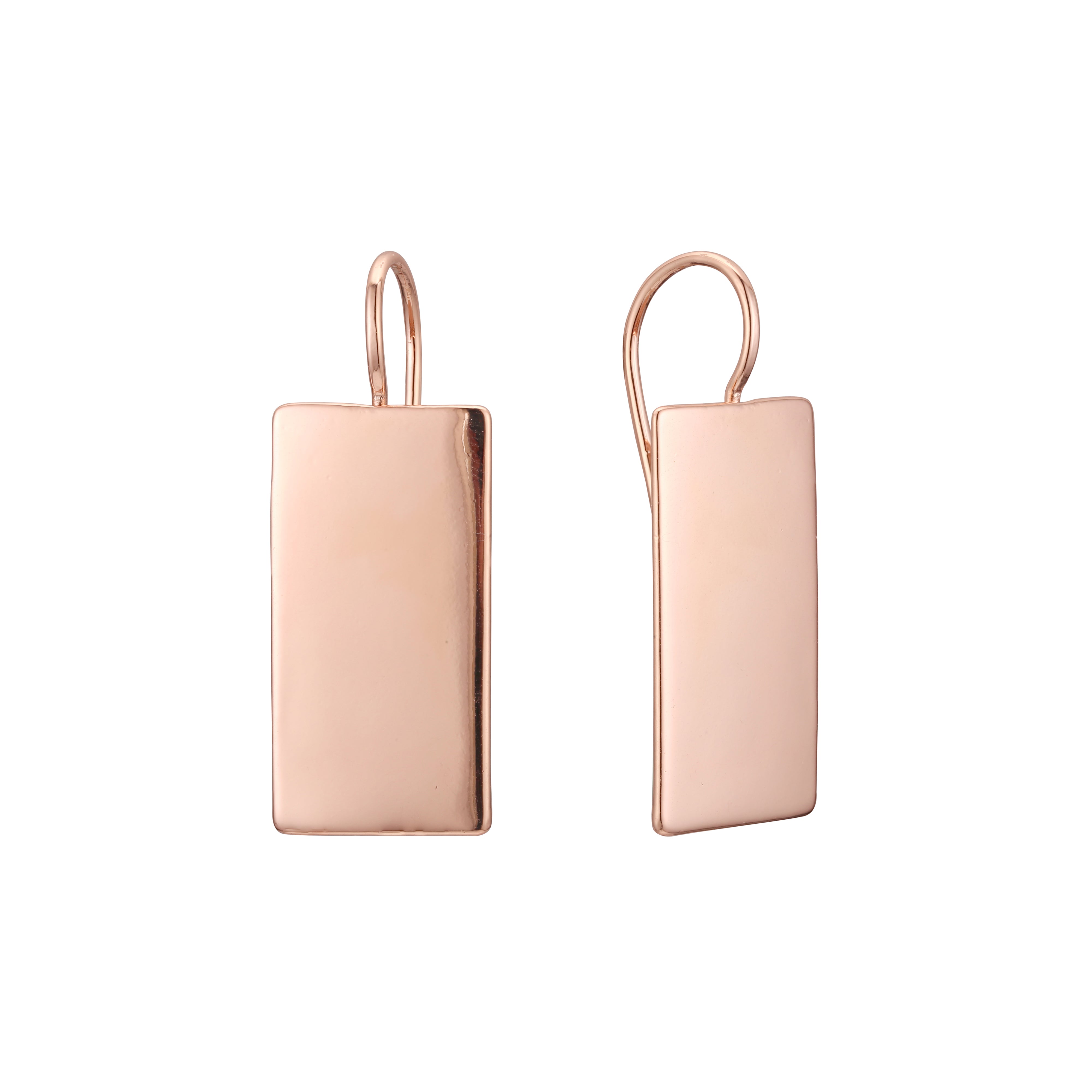 Brincos de gancho de arame em ouro 14K, cores banhadas a ouro rosa
