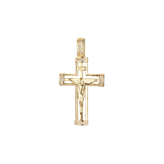 Eastern Orthodox Russian pendant in Rose Gold two tone, 14K Gold