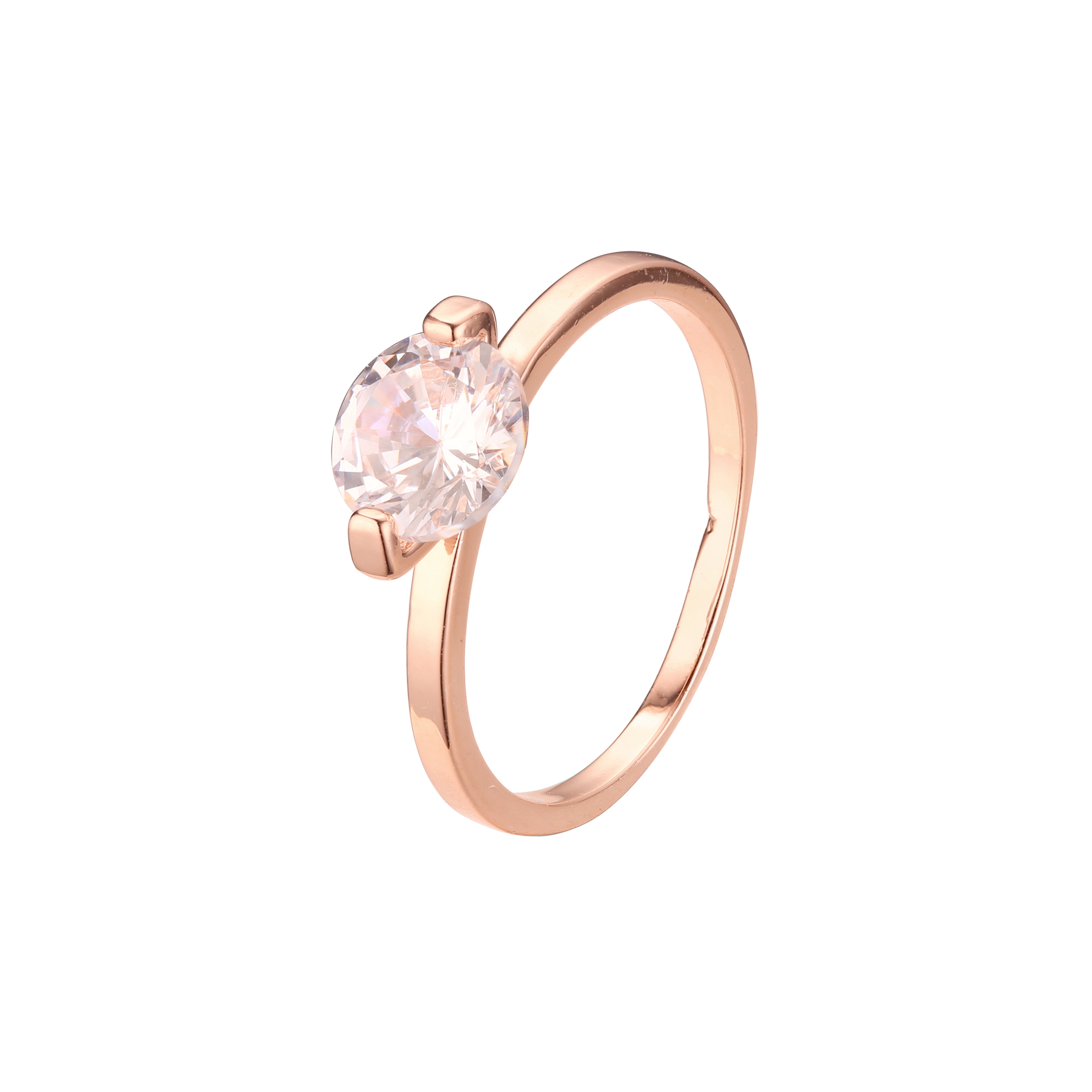 Modische Perle mit einer Kugel aus wei?em cz-Ros¨¦gold, Ringe aus 14-kar?tigem Gold
