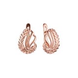 Brincos Leaves em ouro 14K, ouro rosa, duas cores de revestimento