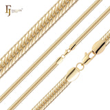 Correntes marteladas no flanco de cobra liink banhadas em ouro 14K, ouro rosa