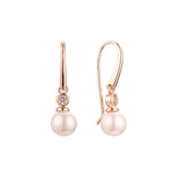 Wire hook pearl Rose Gold earrings