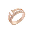Anéis em ouro 14K, cores banhadas a ouro rosa