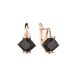 .Solitaire princess cut CZ 14K Gold, Rose Gold earrings
