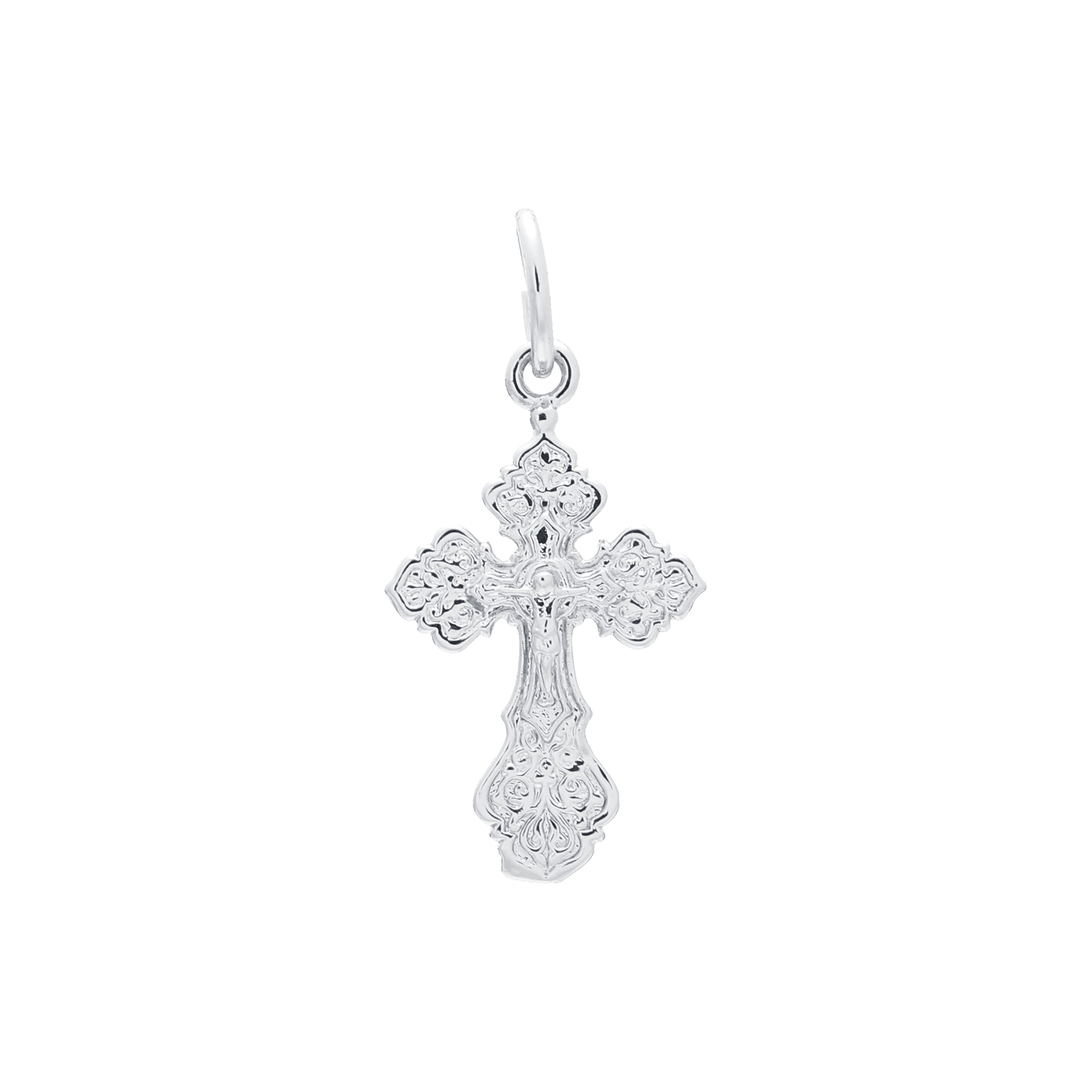 Russian Orthodox White Gold, Rose Gold Cross pendant