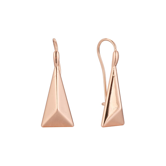 14K ゴールド、ローズゴールド メッキ色のワイヤー フック イヤリング