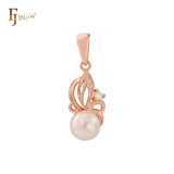 Solitärperle 14K Gold, Roségold, Weißgold Anhänger
