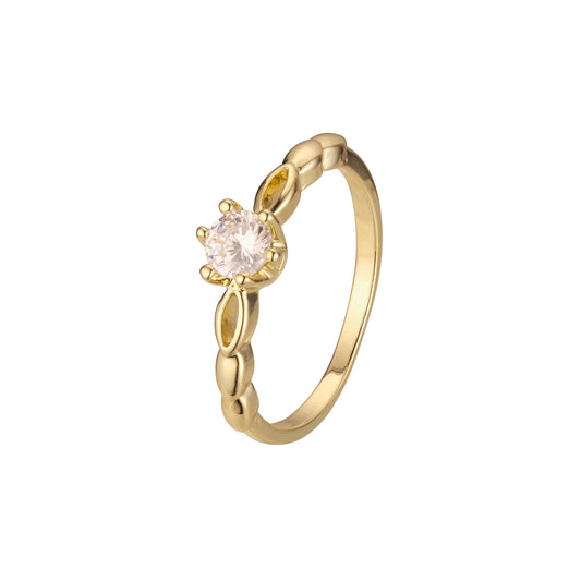 Design solitarie rings in 18K Gold, White Gold, 14K Gold plating colors