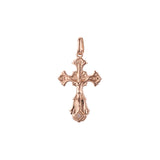 Maltese Eastern Orthodox Russian pendant in Rose Gold two tone, 14K Gold plating colors