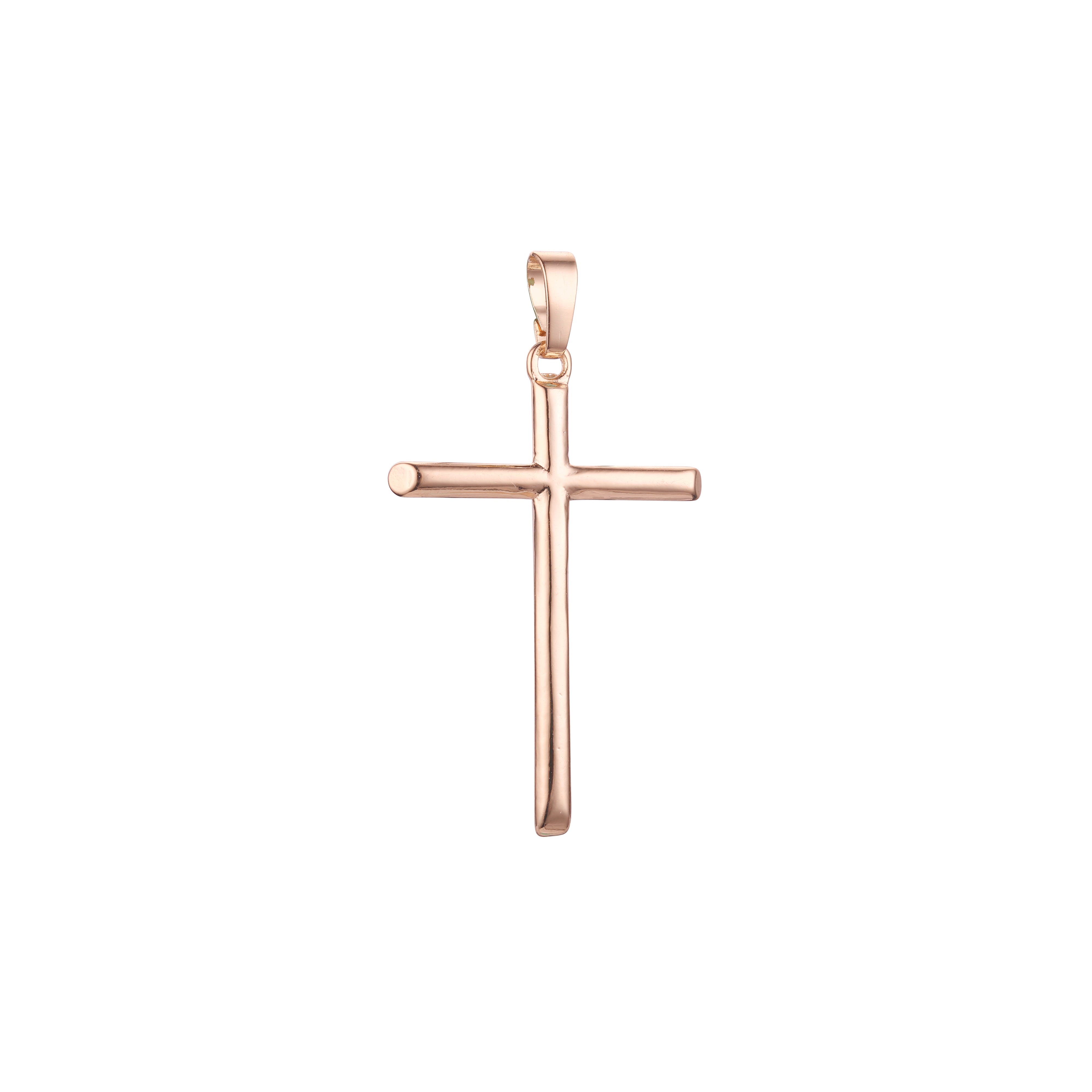 Pure Minimalism Rose Gold, 14K Gold Latin Cross Pendant