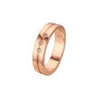 Three stones wedding rings in Rose Gold, two tone Wedding Bands Rings