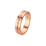 Three stones wedding rings in Rose Gold, two tone Wedding Bands Rings