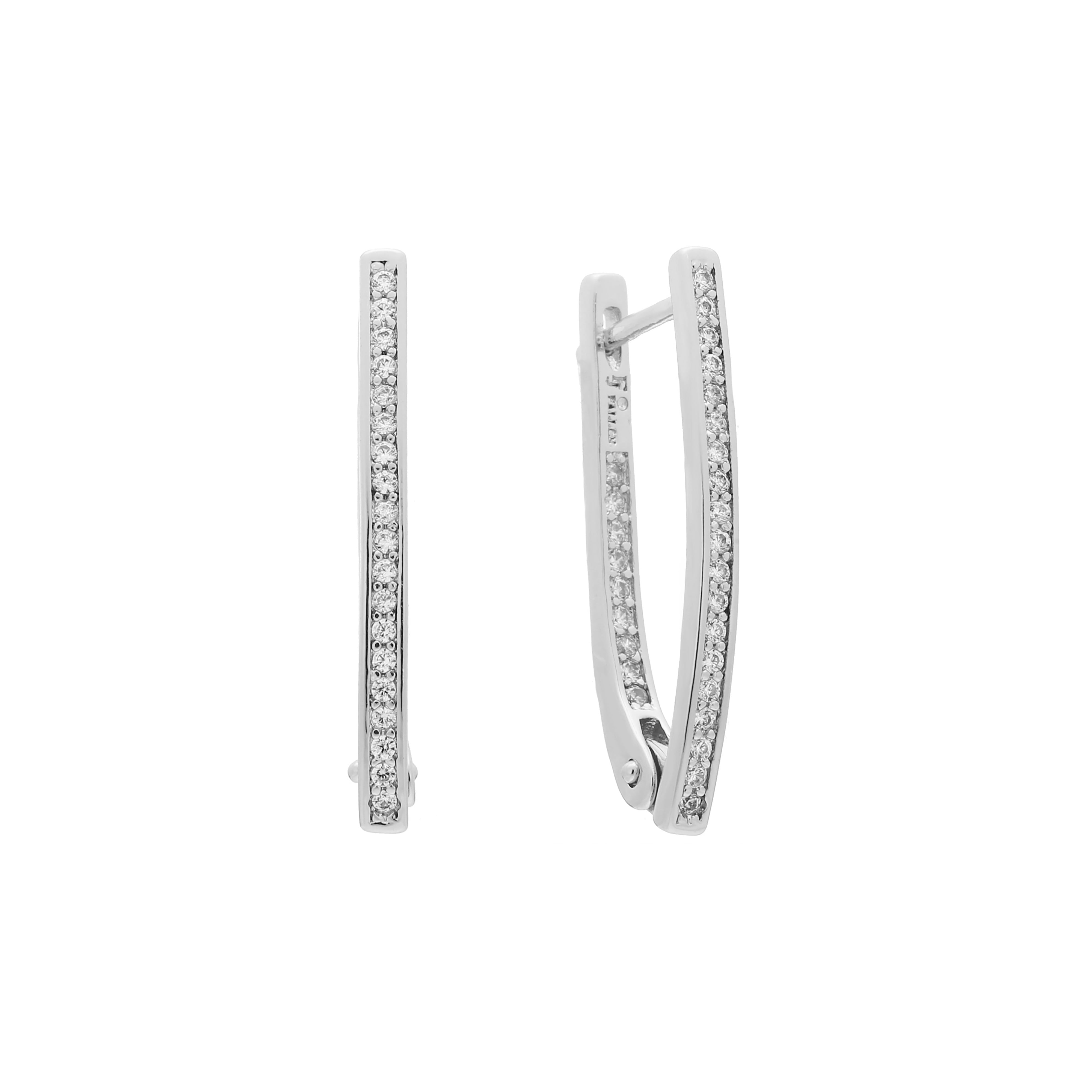 .14K ゴールド ツートンカラー、ホワイト ゴールド、ローズ ゴールド メッキ色のトール クラスター イヤリング