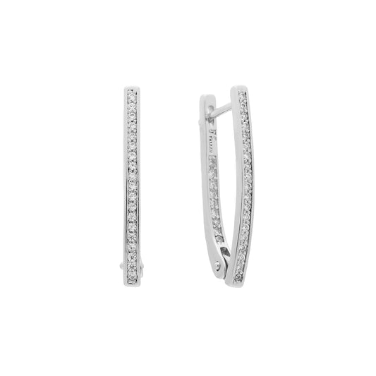.14K ゴールド ツートンカラー、ホワイト ゴールド、ローズ ゴールド メッキ色のトール クラスター イヤリング