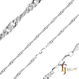 .Classic White Gold, Rose Gold, two tone Singapore single link chains