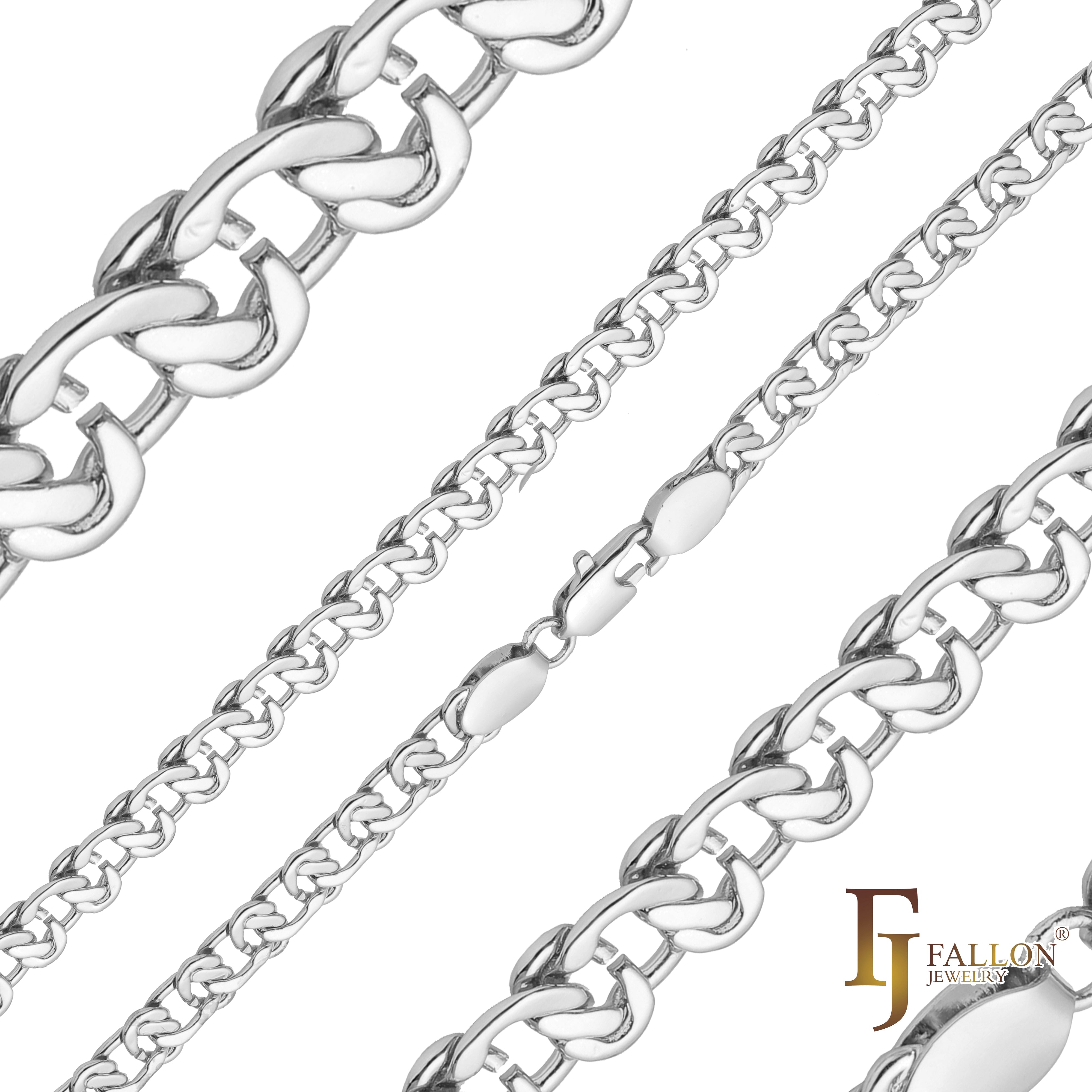 14K ゴールド、ローズゴールド、ホワイトゴールドメッキのケーブル スネイル リンク チェーン