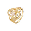 Fashion flower rings paving stones in 14K Gold, Rose Gold plating colors