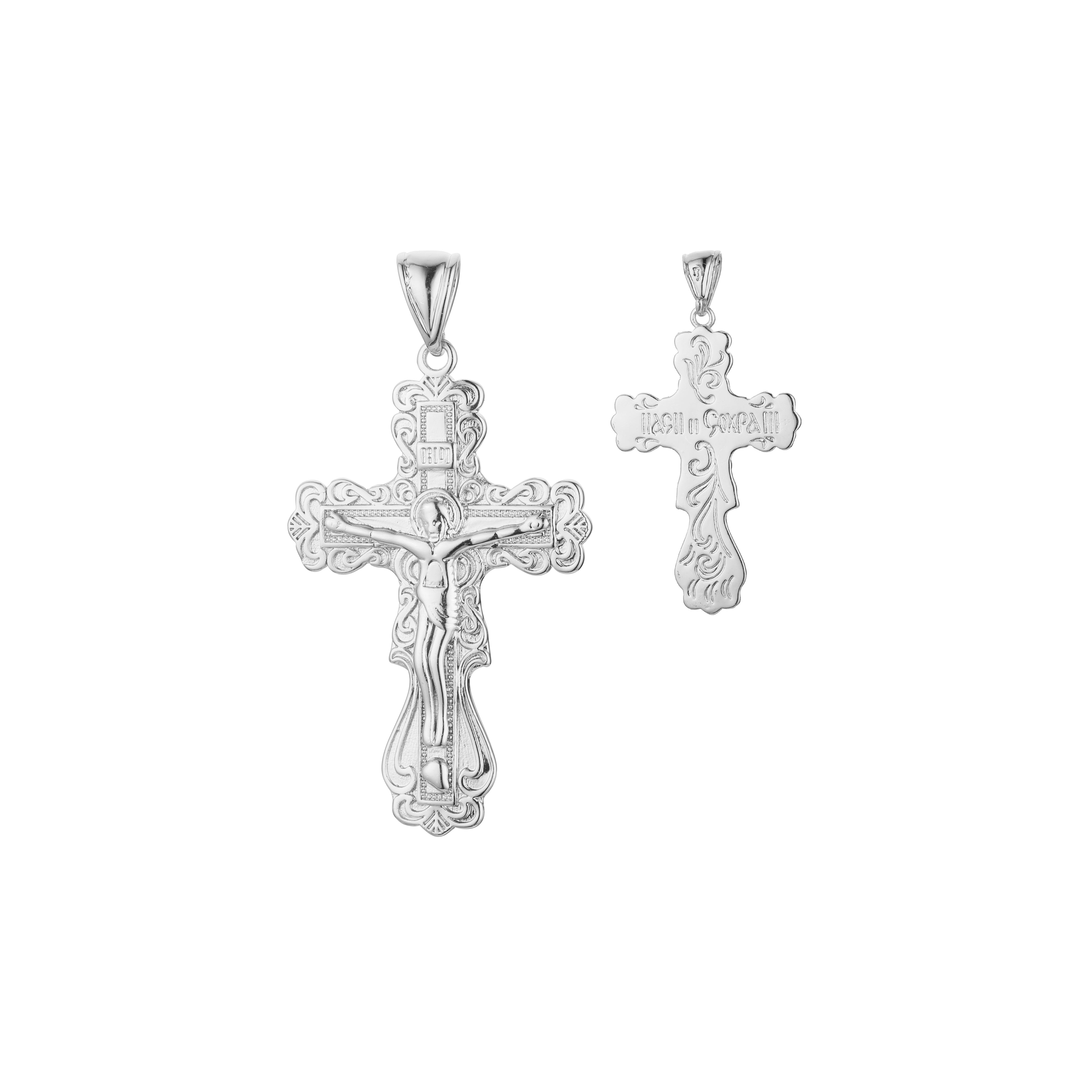 🔥 Eastern Orthodox Russian budded pendant in Rose Gold, White Gold plating colors