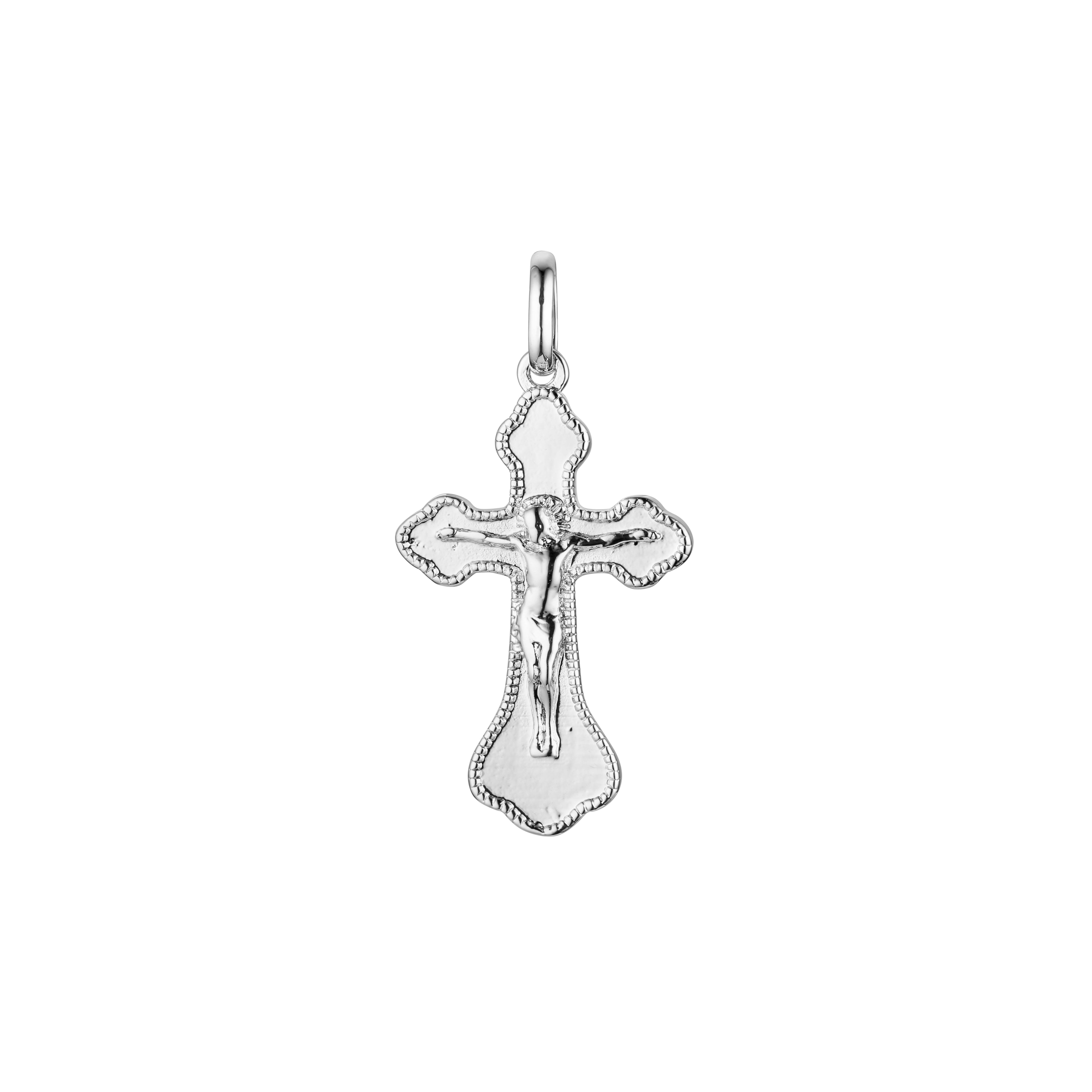 🔥 Eastern Orthodox Russian budded pendant in 14K Gold, Rose Gold two tone & White Gold plating colors
