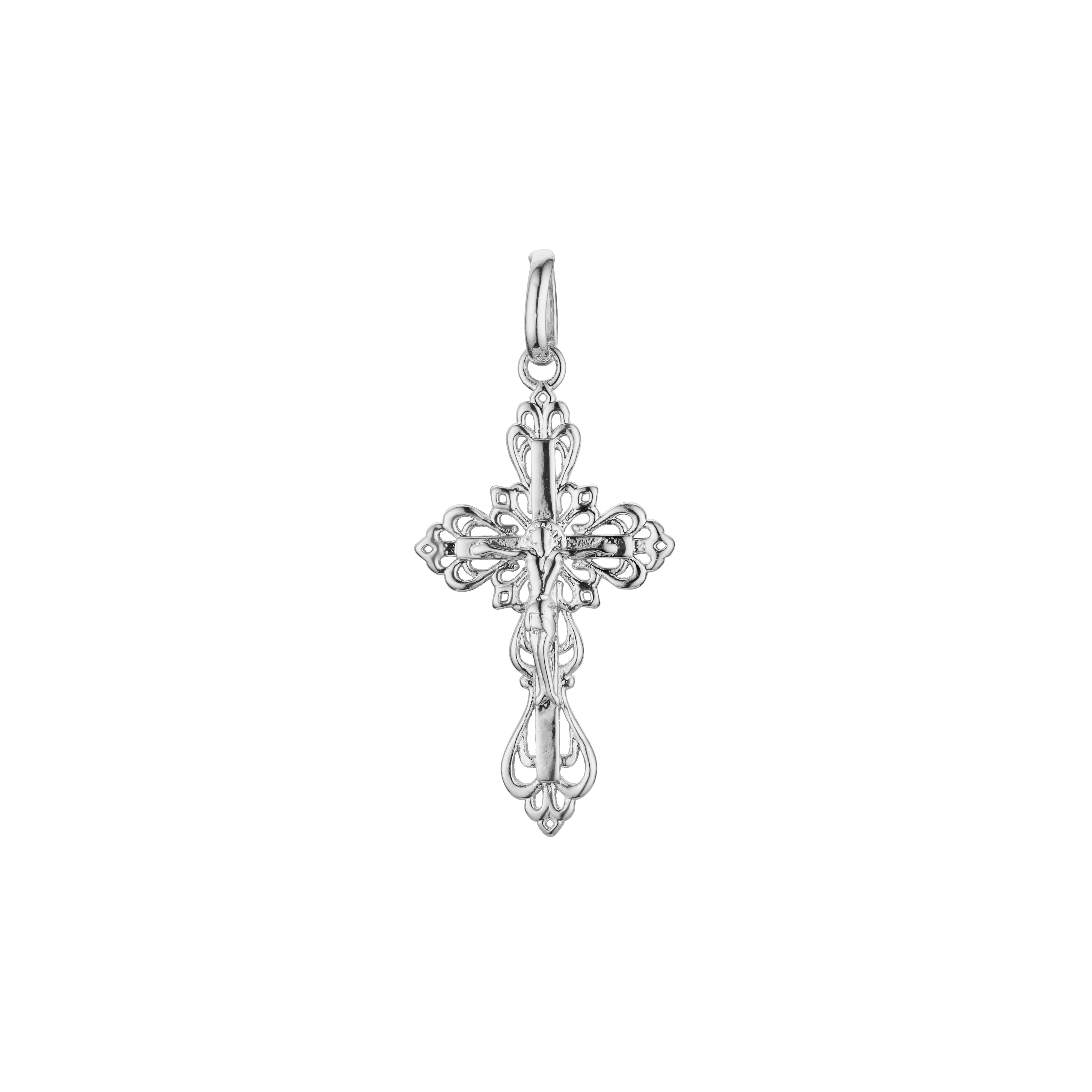 🔥 Eastern Orthodox Russian budded pendant in 14K Gold, Rose Gold two tone & White Gold plating colors