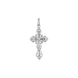 🔥 Eastern Orthodox Russian budded pendant in 14K Gold, Rose Gold two tone & White Gold plating colors